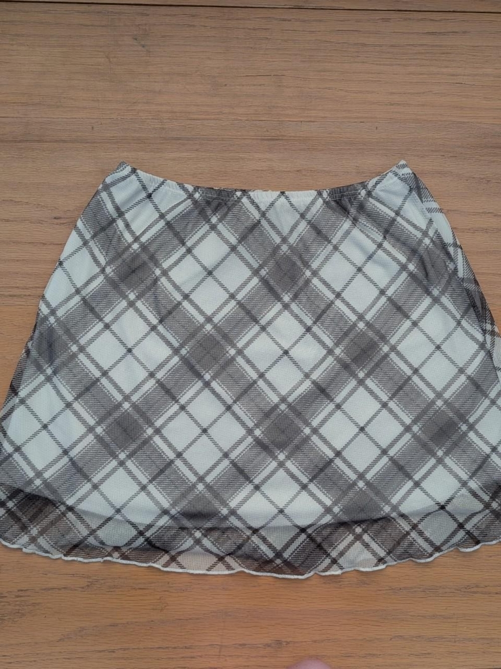 See You Monday Plaid Mini Skirt in Gray and White